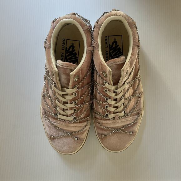 Vans x Sandy Liang Pink Velvet Chain Sneakers • Women’s US 6 • Limited Edition - Picture 6 of 10